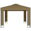 vidaXL Tonnelle avec double toit et lumières LED 3x3x2,7 m Taupe