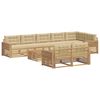 vidaXL Ensemble de canap&eacute;s d'ext&eacute;rieur 9 pc Blanc et Beige Polyester