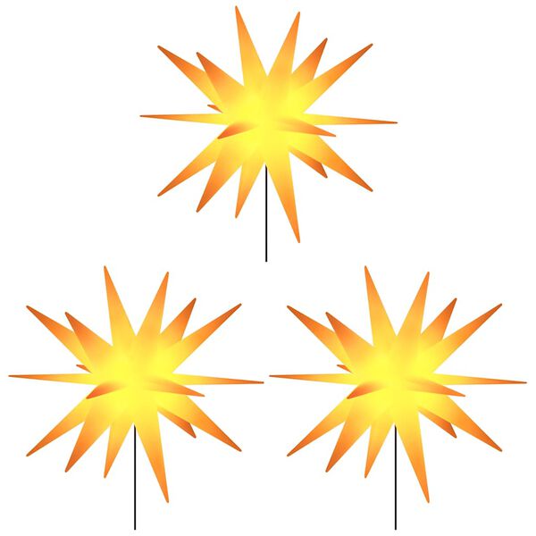 vidaXL Lumières de Noël avec piquets 3 pcs LED pliable jaune 57 cm