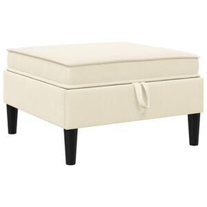 vidaXL Pouf avec Rangement Cr&egrave;me Velours