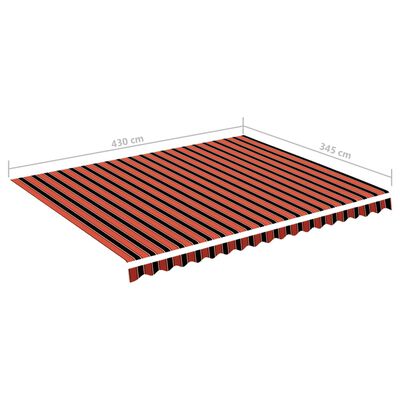 vidaXL Tissu de remplacement pour auvent Orange et marron 4,5x3,5 m
