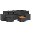 vidaXL Salon de jardin 7 pcs avec coussins noir r&eacute;sine tress&eacute;e