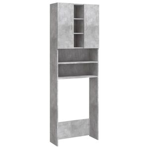 vidaXL Meuble pour machine &agrave; laver Gris b&eacute;ton 64x25,5x190 cm