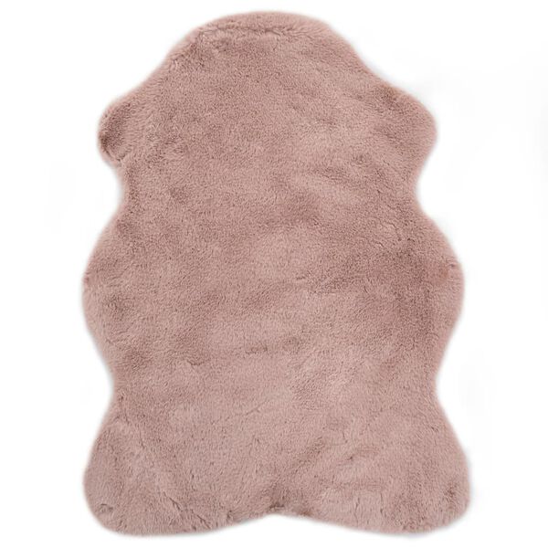 vidaXL Tapis 65 x 95 cm Fausse fourrure de lapin Vieux rose