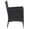 vidaXL Ensemble à dîner de jardin avec coussins 3 pcs poly rotin noir