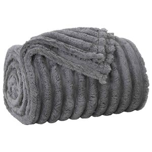 vidaXL plaid Gris fonc&eacute; 240 x 220 cm 1.36 kg Polaire