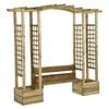 vidaXL Pergola de jardin avec banc et jardini&egrave;res Bois de pin impr&eacute;gn&eacute;