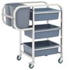 vidaXL Chariot de cuisine avec r&eacute;cipients en plastique 82x43,5x93 cm