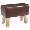 vidaXL banc 60 x 30 x 45 cm Cuir v&eacute;ritable Marron fonc&eacute;