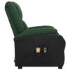 vidaXL Fauteuil de massage Vert fonc&eacute; Tissu