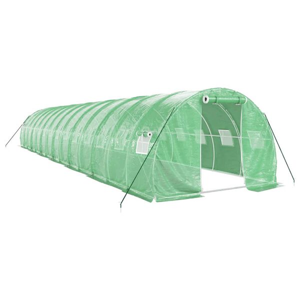 vidaXL Serre avec cadre en acier vert 42 m² 14x3x2 m
