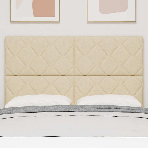 vidaXL T&ecirc;te de lit avec t&ecirc;te de lit Cr&egrave;me 160 cm Cuir synth&eacute;tique