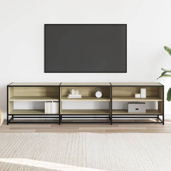 vidaXL Meuble TV ch&ecirc;ne sonoma 180x40x46 cm bois d'ing&eacute;nierie