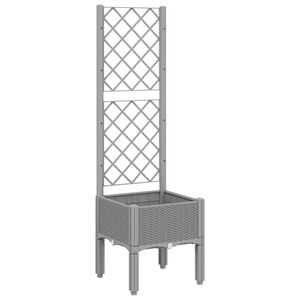 vidaXL Jardini&egrave;re avec treillis gris clair 40x40x142 cm PP