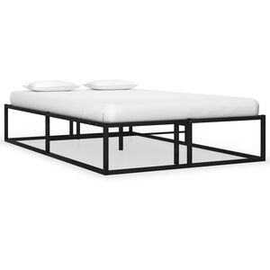 vidaXL Cadre de lit sans matelas noir m&eacute;tal 120x200 cm