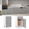 vidaXL Armoire de plancher à tiroir Gris béton Bois d’ingénierie