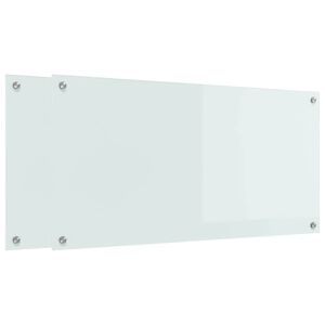 vidaXL Protection de cuisine 2 pcs Blanc 100 x 50 cm verre tremp&eacute;