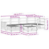 vidaXL Salon de jardin 7 pcs bois de pin massif