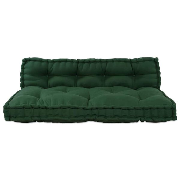 vidaXL Coussin de canapé sur palette Vert tissu