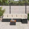 vidaXL Ensemble de canapé de jardin 7 pcs Noir Poly rotin
