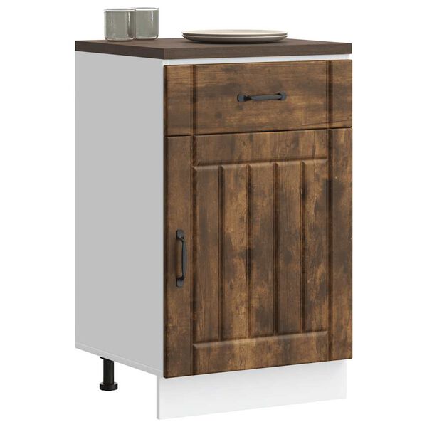 vidaXL Armoire de cuisine Lucca ch&ecirc;ne fum&eacute; bois ing&eacute;nierie