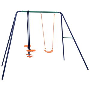 vidaXL Ensemble de balan&ccedil;oire 3 places Acier