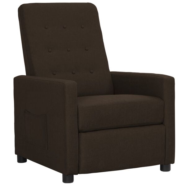 vidaXL Fauteuil inclinable Marron fonc&eacute; Tissu