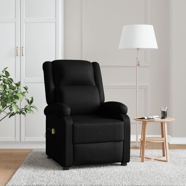 vidaXL Fauteuil de massage Noir Similicuir