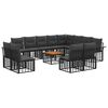 vidaXL Ensemble de canap&eacute;s d'ext&eacute;rieur 13 pcs Noir et Gris fonc&eacute;