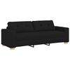 vidaXL Canapé 3 pcs Noir Tissu en lin mélangé