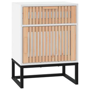 vidaXL Table de chevet blanc 40x30x55,5 cm bois d&rsquo;ing&eacute;nierie et fer