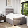 vidaXL Sommier &agrave; lattes de lit avec matelas taupe 120x190 cm tissu
