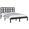 vidaXL Cadre de lit sans matelas noir 140x190 cm bois massif