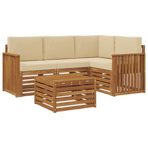 vidaXL Ensemble de canap&eacute;s d'ext&eacute;rieur 5 pcs Naturel et Beige