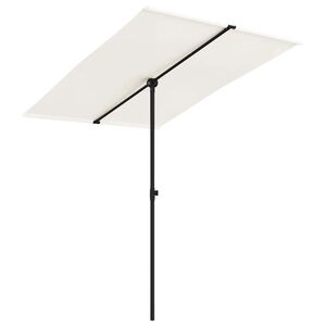 vidaXL Parasol de jardin avec m&acirc;t en aluminium 2x1,5 m Blanc sable