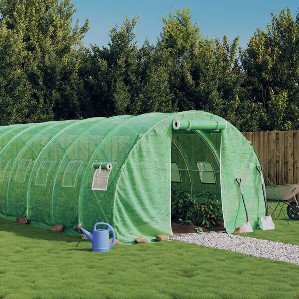 vidaXL Serre avec cadre en acier vert 18 m² 6x3x2 m