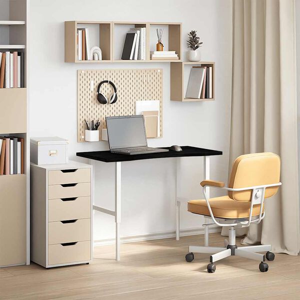 vidaXL Dessus de bureau marron fonc&eacute; bois ch&ecirc;ne massif rectangulaire