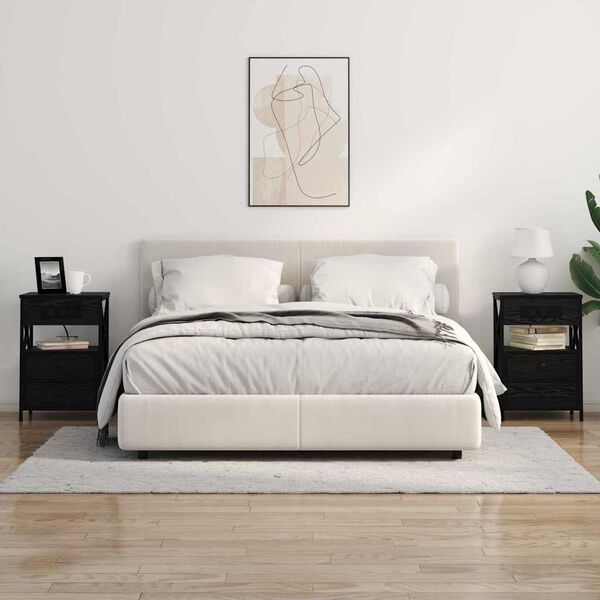 vidaXL Cabinet de chevet Ch&ecirc;ne noir 40 x 31 x 60 cm Bois d'ing&eacute;nierie