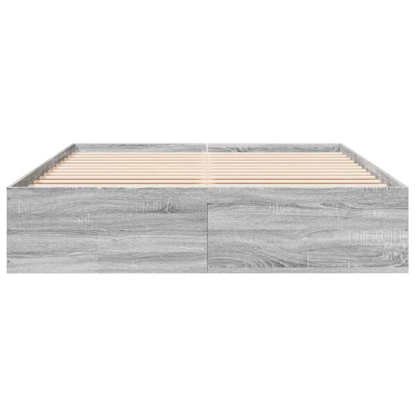 vidaXL Cadre de lit sans matelas sonoma gris 150x200 cm