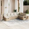 vidaXL Salon de jardin avec coussins 8 pcs beige r&eacute;sine tress&eacute;e