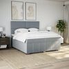 vidaXL Sommier &agrave; lattes de lit avec matelas Gris clair 200x200cm Tissu