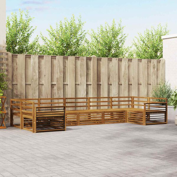 vidaXL Ensembles de canap&eacute;s 7 pcs Naturel Bois d'Acacia Massif