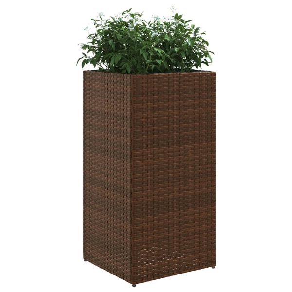 vidaXL Jardini&egrave;res 2 pcs marron 40x40x80 cm r&eacute;sine tress&eacute;e