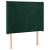 vidaXL T&ecirc;te de lit avec oreilles Vert fonc&eacute; 83x16x118/128 cm Velours