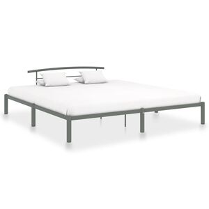 vidaXL Cadre de lit sans matelas gris m&eacute;tal 180x200 cm