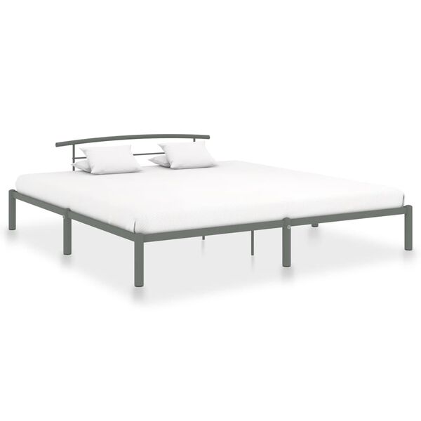 vidaXL Cadre de lit sans matelas gris m&eacute;tal 180x200 cm