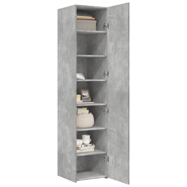 vidaXL Buffet haut gris béton 40x42,5x185 cm bois d'ingénierie
