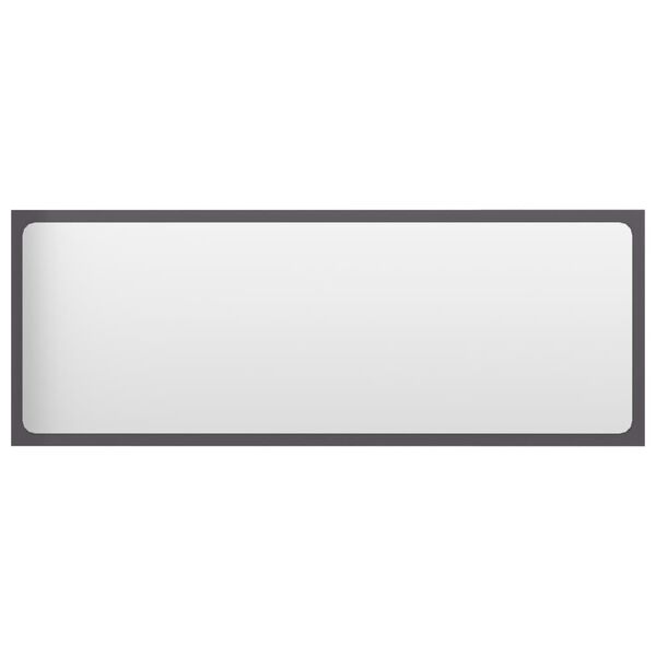 vidaXL Miroir de salle de bain Gris brillant 100x1,5x37 cm Agglom&eacute;r&eacute;