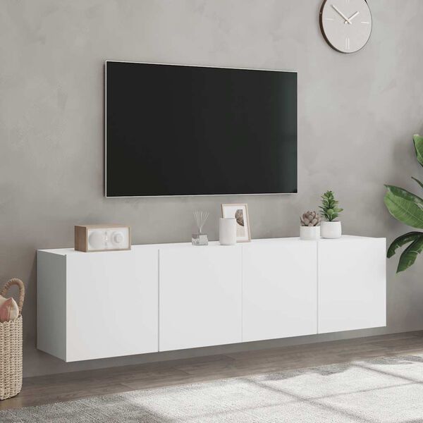 vidaXL Meubles TV muraux 2 pcs blanc 80x30x41 cm