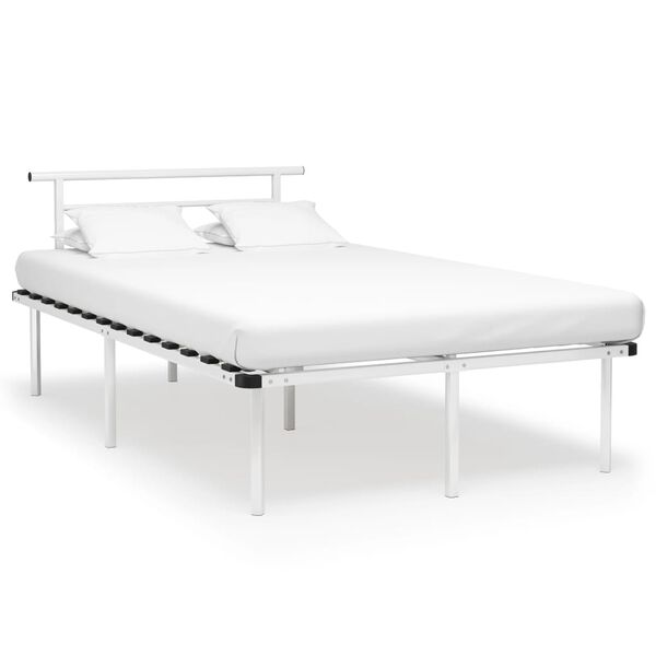 vidaXL Cadre de lit sans matelas blanc m&eacute;tal 120x200 cm